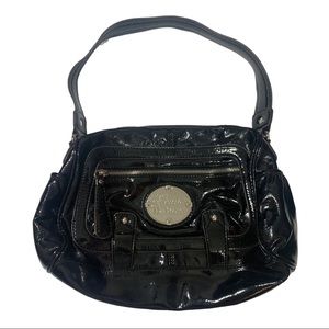 5 for 20 Genna De Rossi black shiny pvc shoulder bag